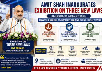 Amit Shah Inaugurates Exhibition on Three New Criminal Laws in Siliguri, Highlights Faster Justice and Citizen Awareness